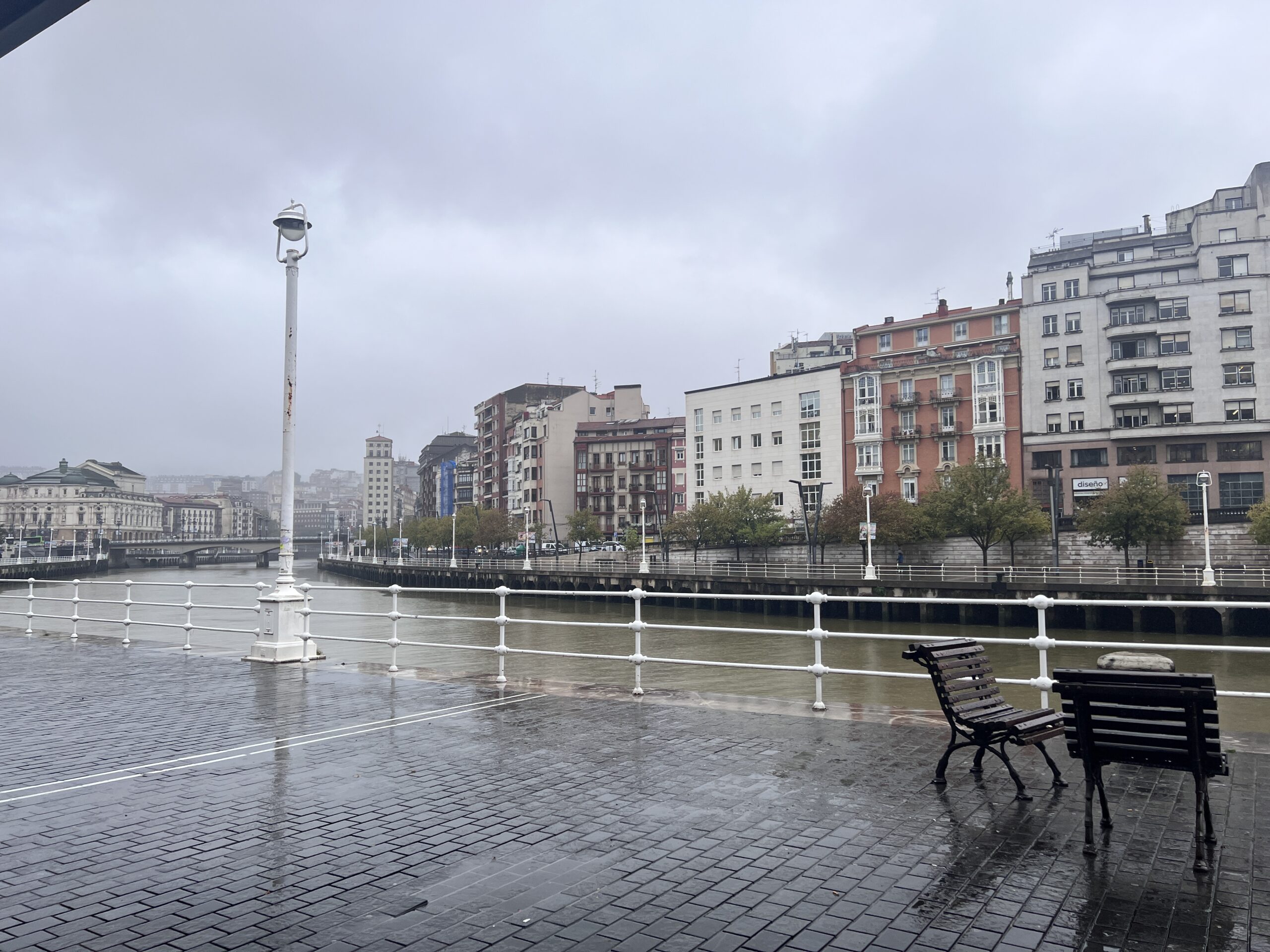 Vista de Bilbao con su paisaje urbano y la arquitectura de la ciudad.